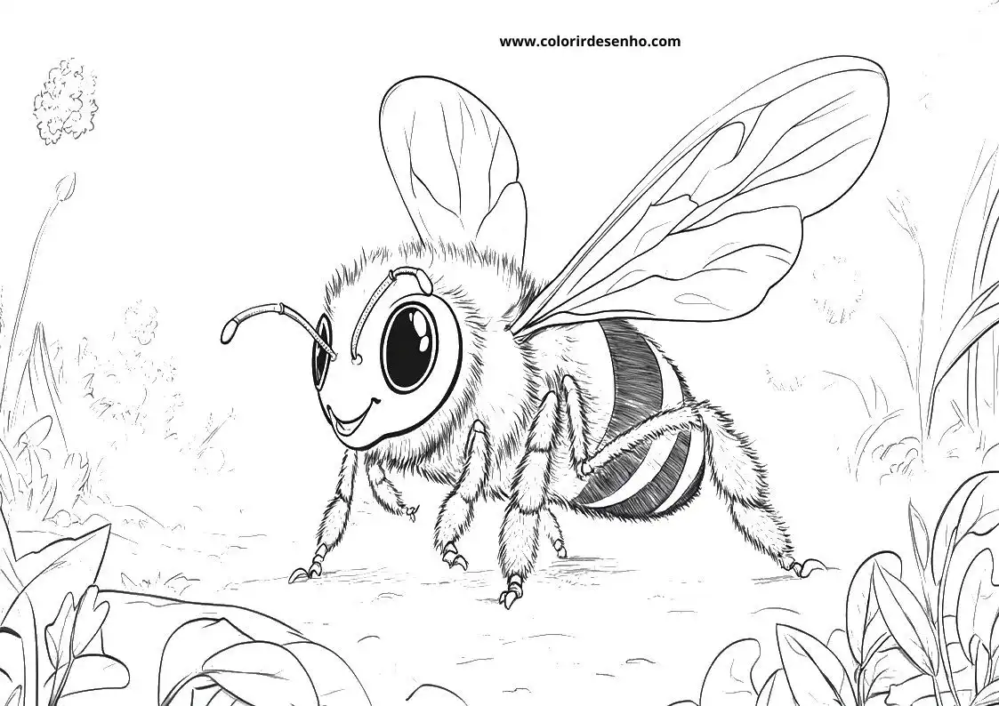 Simple Bee Coloring Pages 9