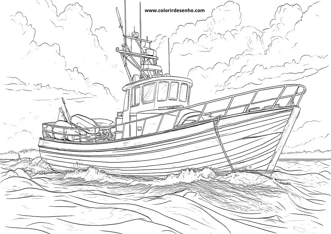 Simple Boat Coloring Pages 1