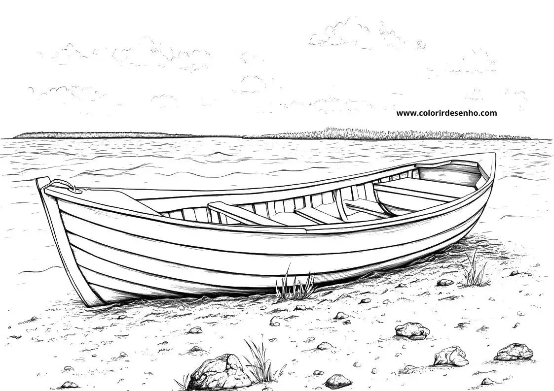 Simple Boat Coloring Pages 2
