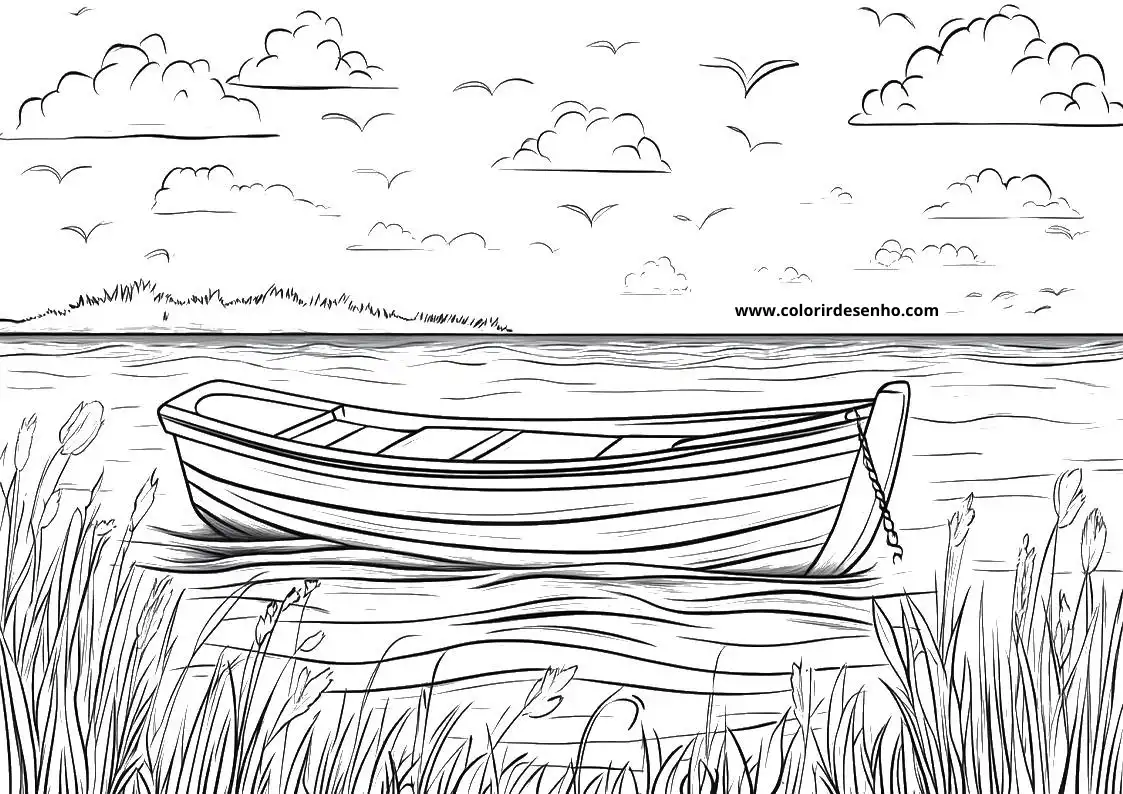 Simple Boat Coloring Pages 6