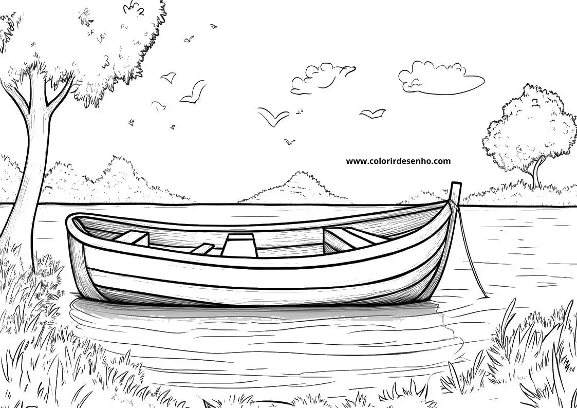 Simple Boat Coloring Pages 9