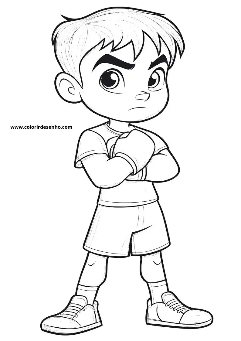 Simple Boxing Coloring Pages 11