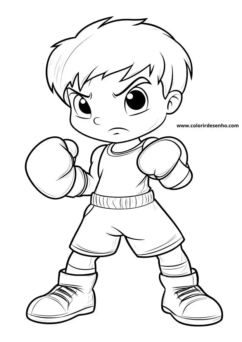 Simple Boxing Coloring Pages 12