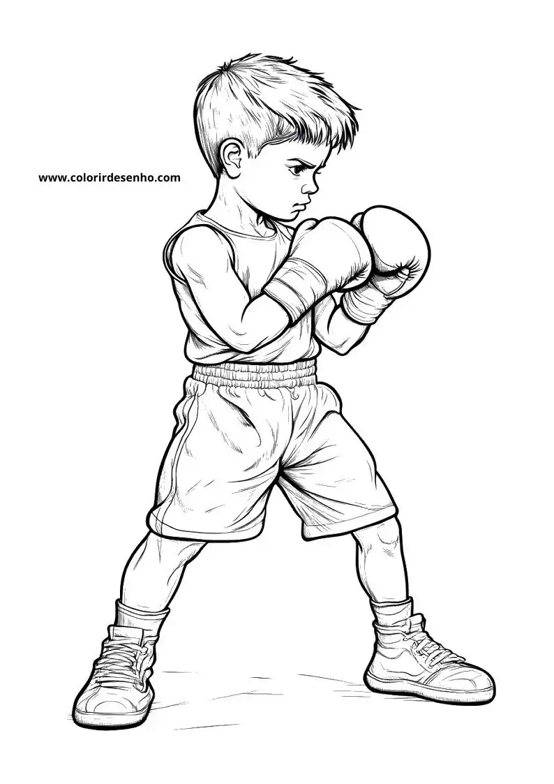 Simple Boxing Coloring Pages 2