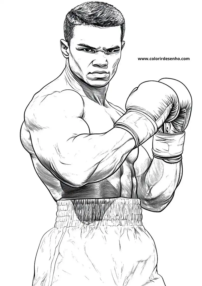 Simple Boxing Coloring Pages 7