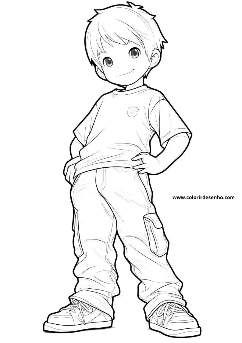 Simple Boy Coloring Pages 1