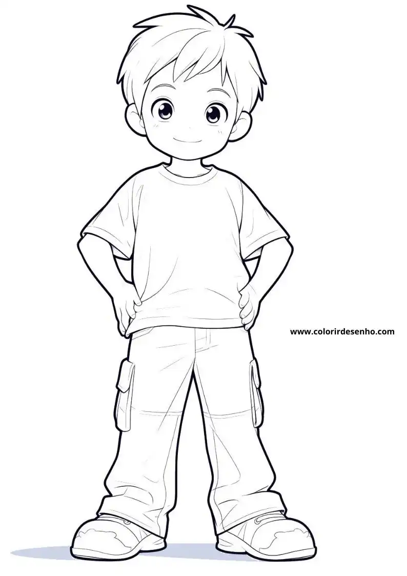 Simple Boy Coloring Pages 3