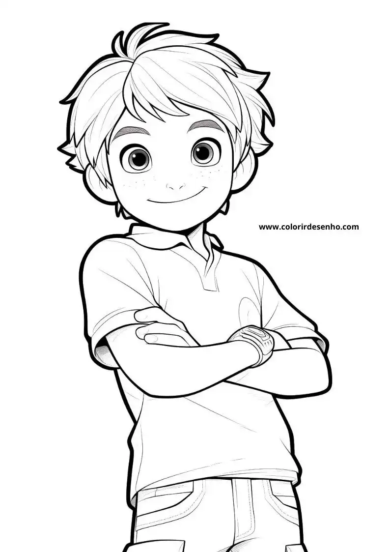 Simple Boy Coloring Pages 4