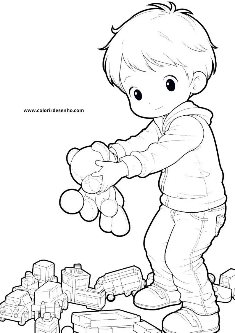 Simple Boy Coloring Pages 9