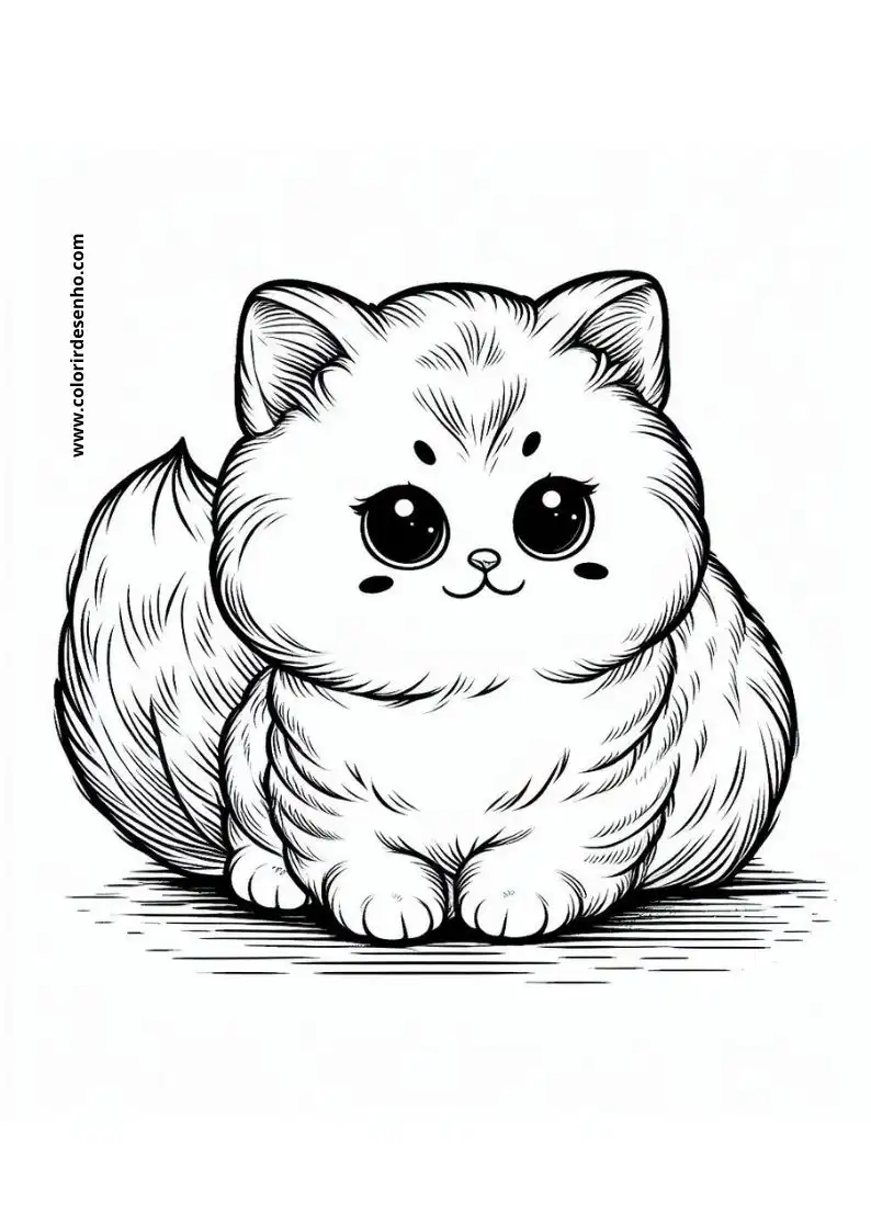 Simple Cats and kittens Coloring Pages 1