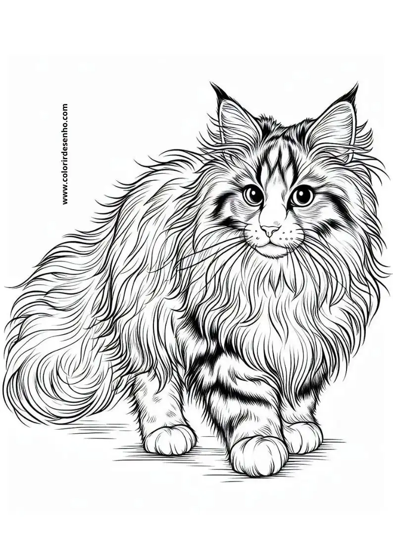 Simple Cats and kittens Coloring Pages 10