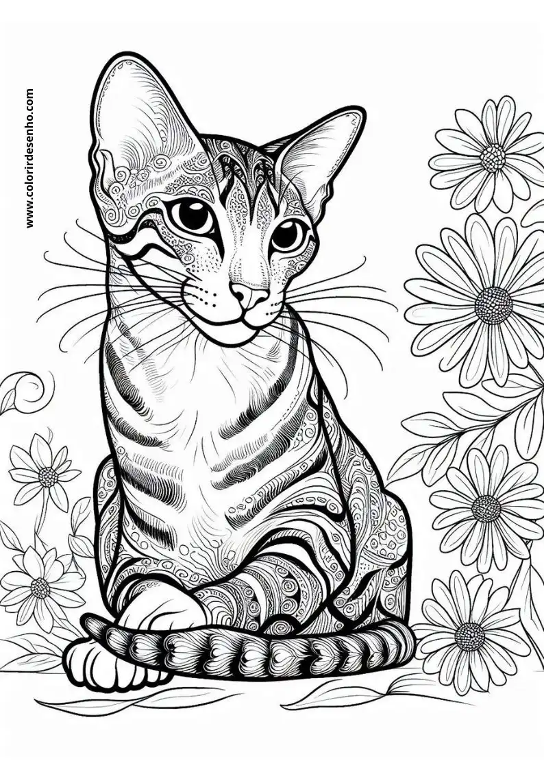 Simple Cats and kittens Coloring Pages 7