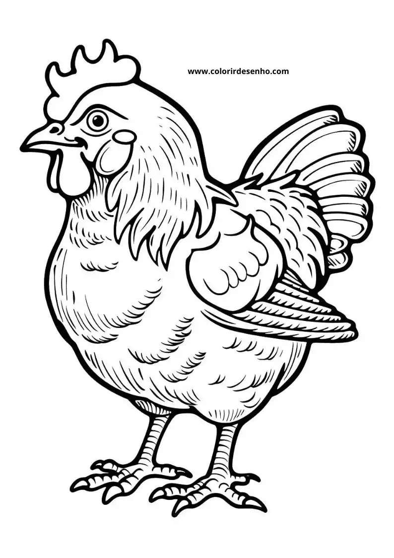 Simple Chicken Coloring Pages 1