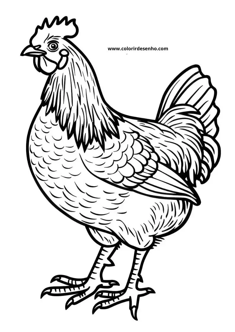 Simple Chicken Coloring Pages 3