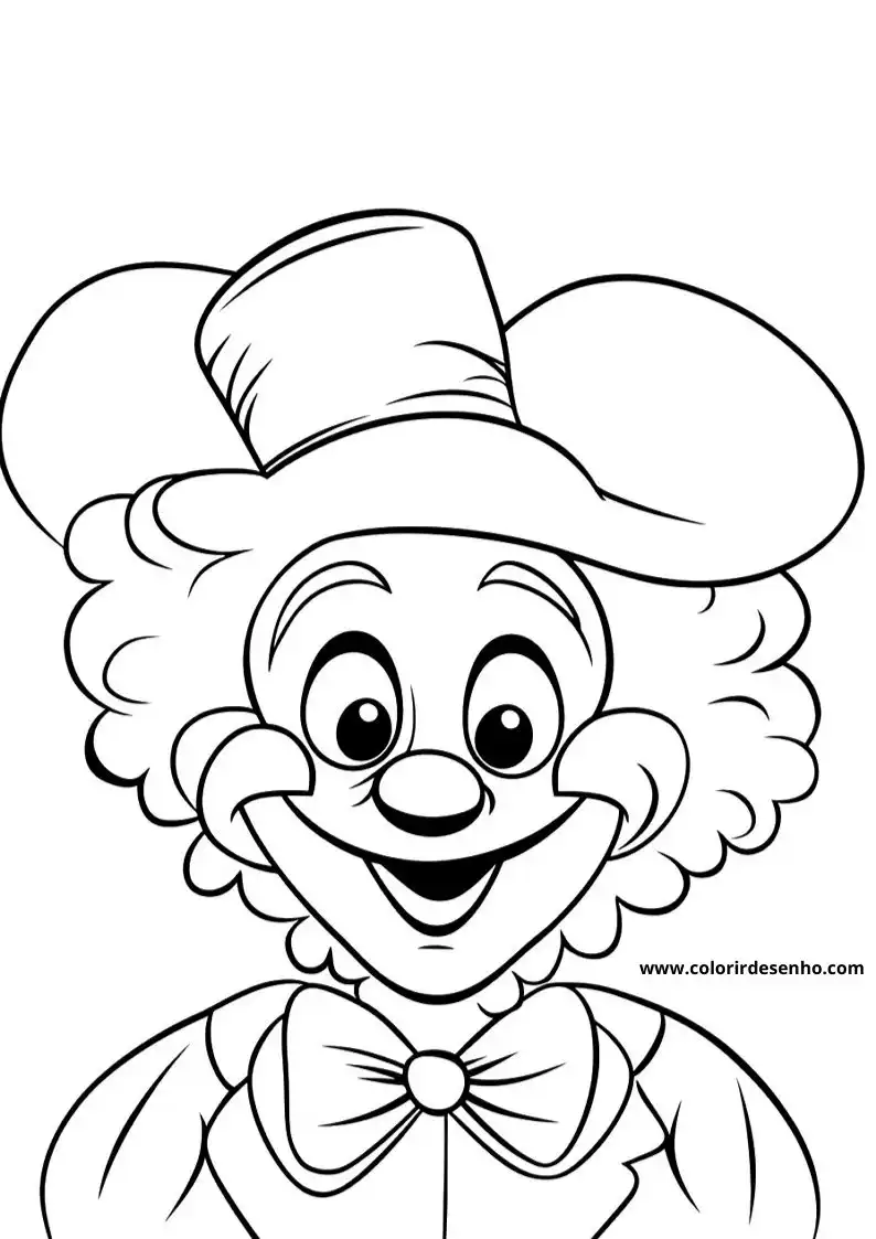 Simple Clown Coloring Pages 137