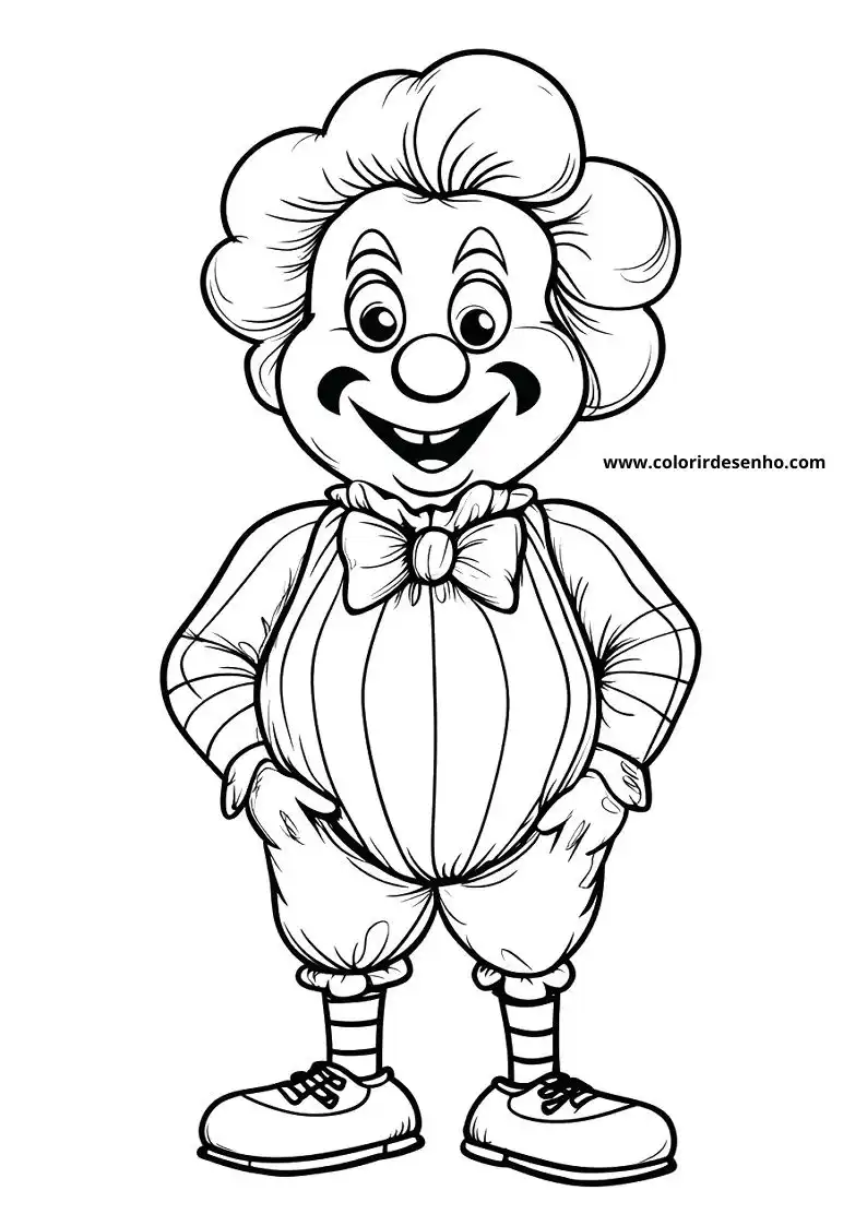 Simple Clown Coloring Pages 139
