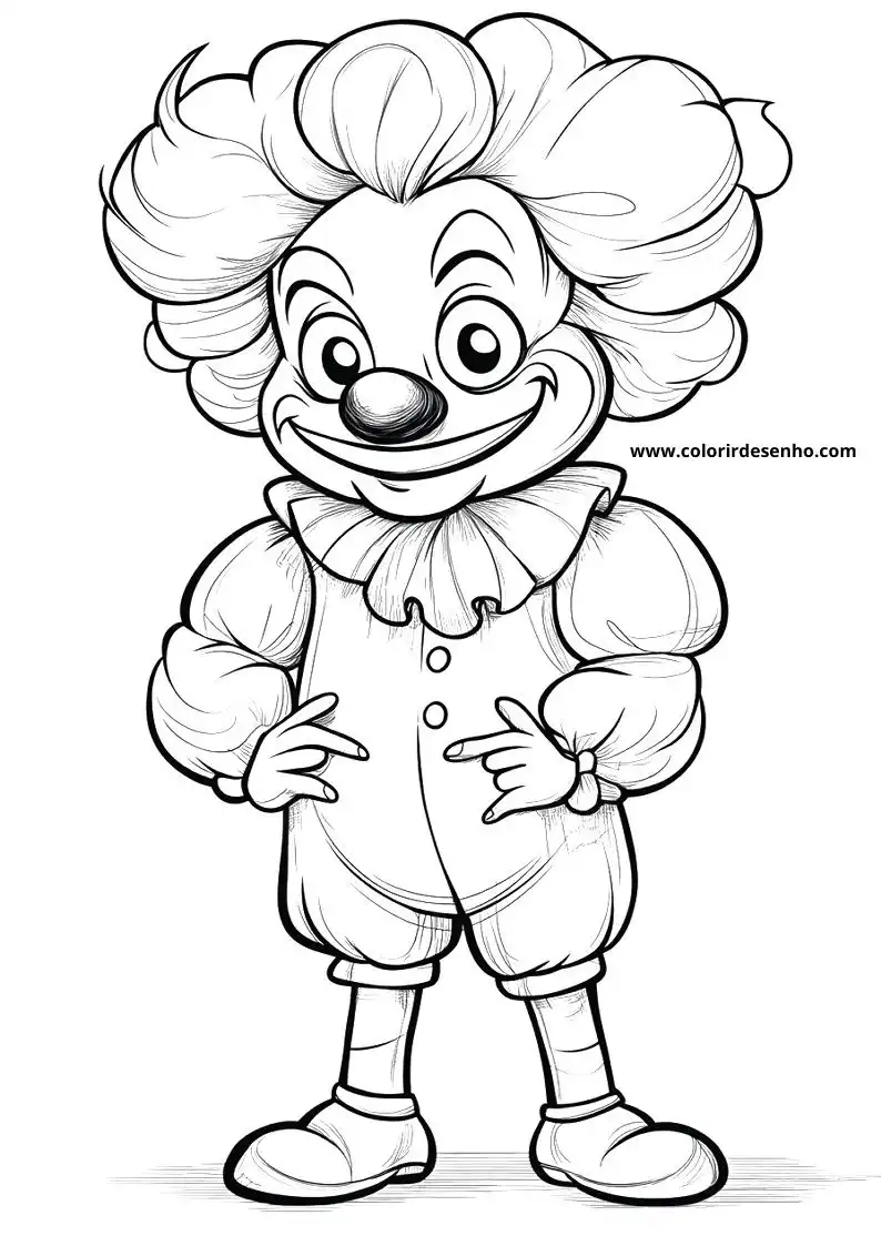 Simple Clown Coloring Pages 143