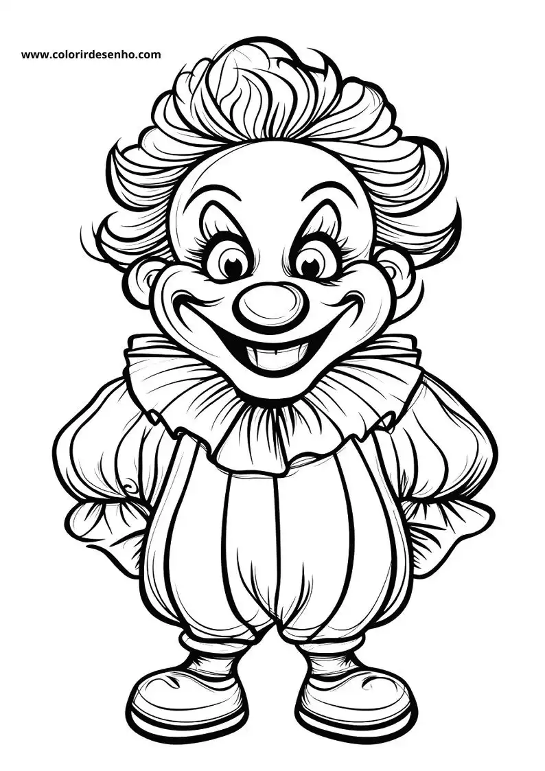 Simple Clown Coloring Pages 144