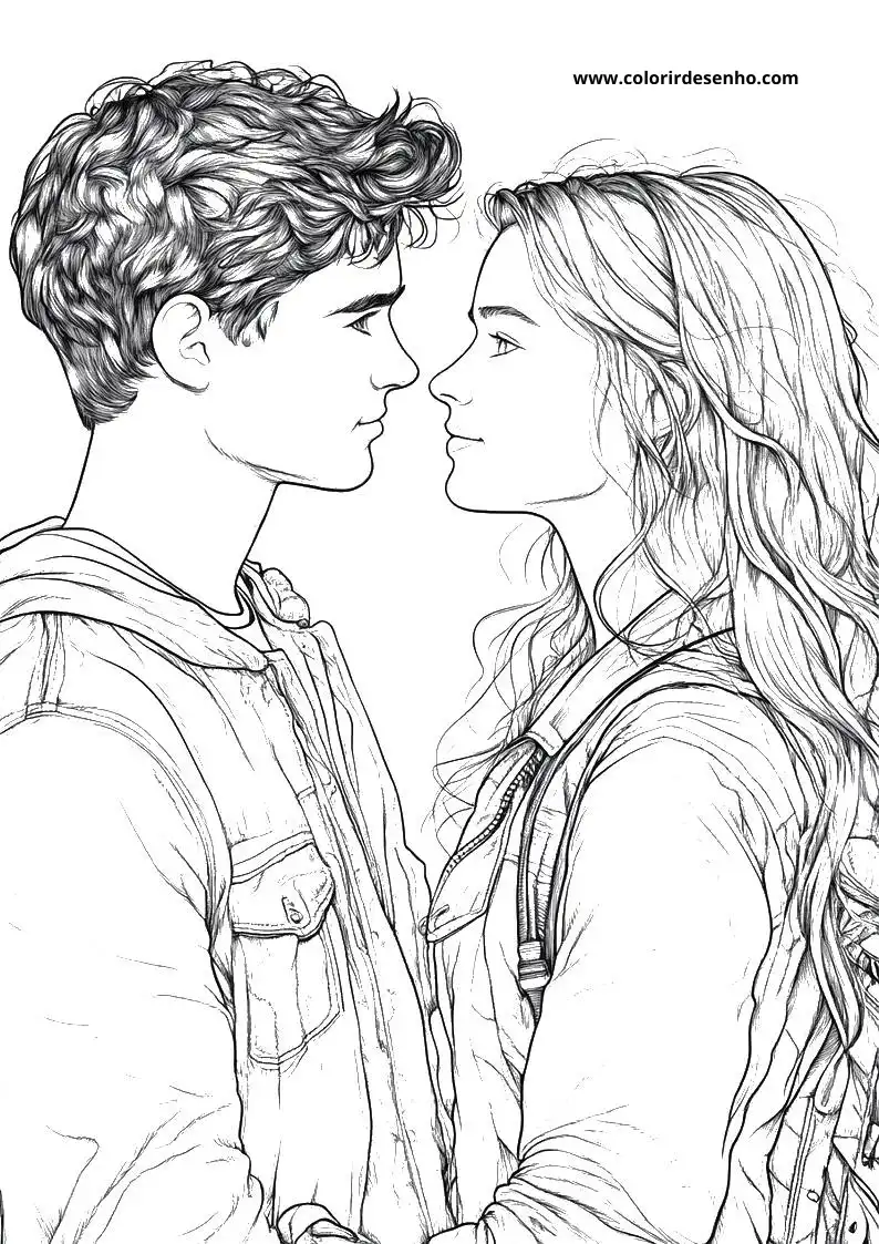Simple Couples Coloring Pages 3