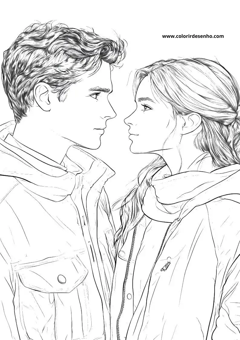 Simple Couples Coloring Pages 4