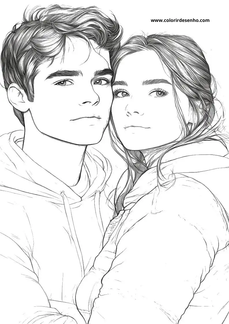 Simple Couples Coloring Pages 6