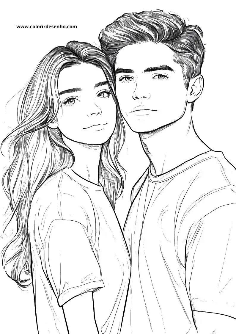 Simple Couples Coloring Pages 7