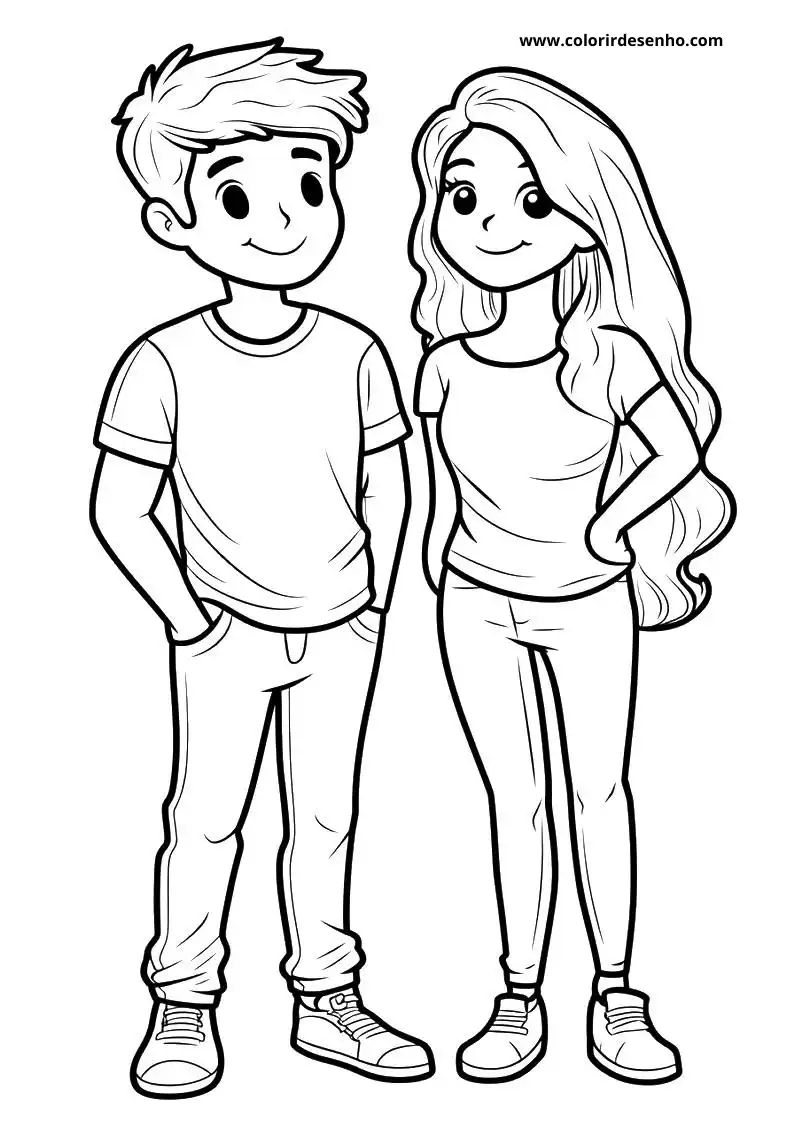 Simple Couples Coloring Pages 8