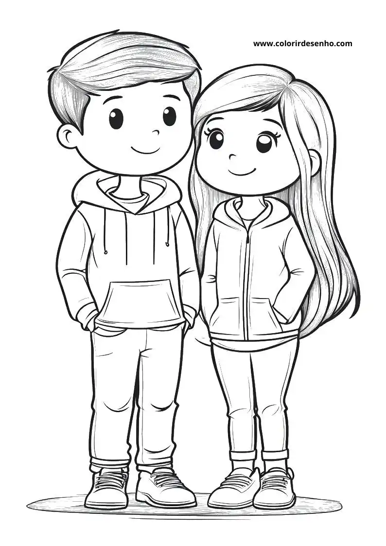 Simple Couples Coloring Pages 9