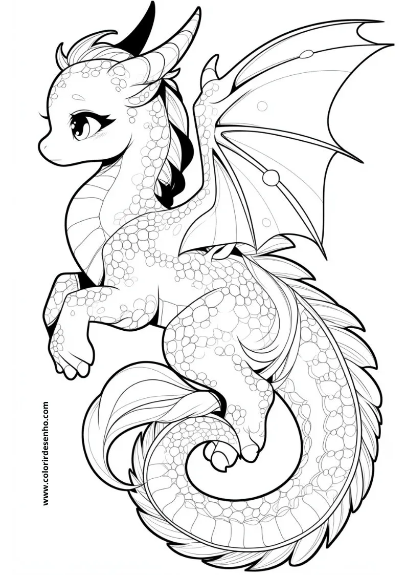 Simple Dragon Coloring Pages 1