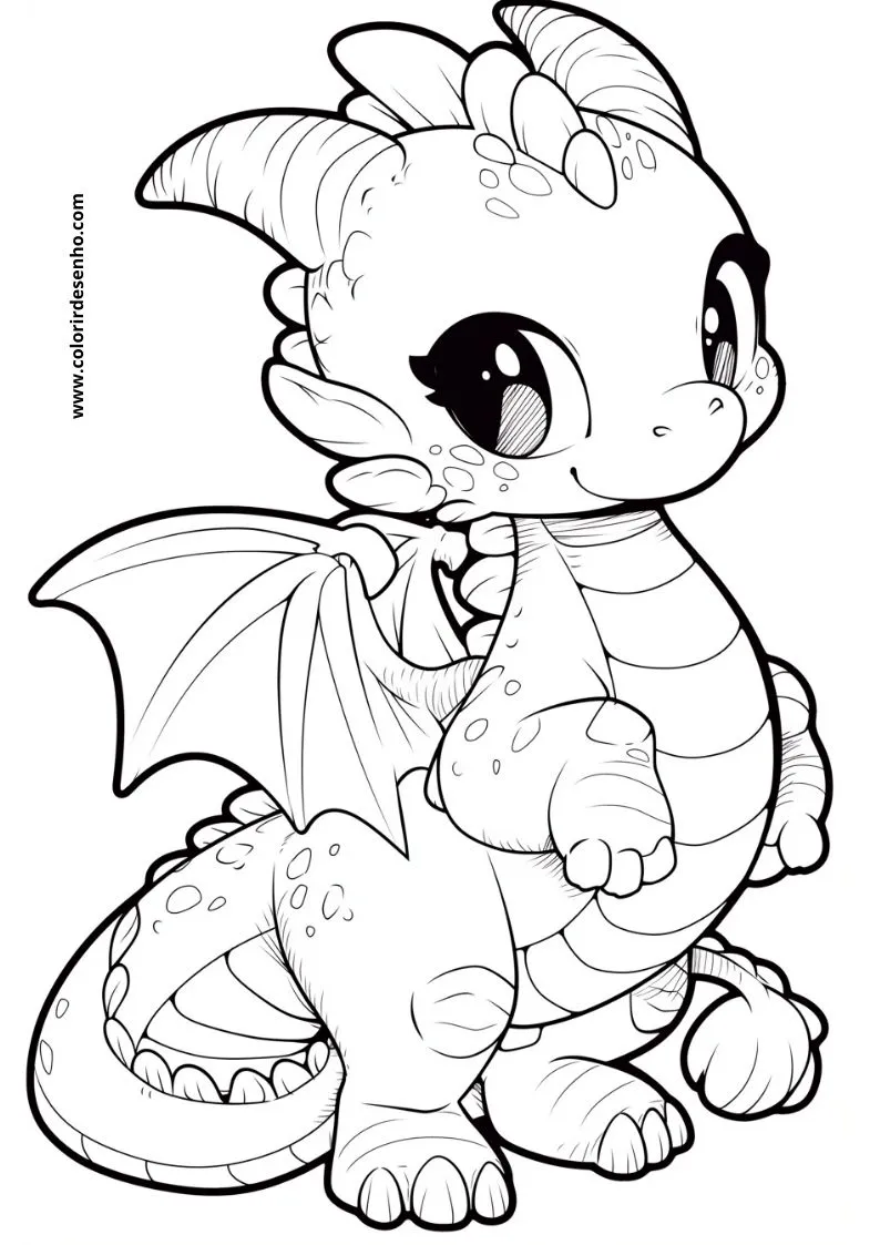 Simple Dragon Coloring Pages 10