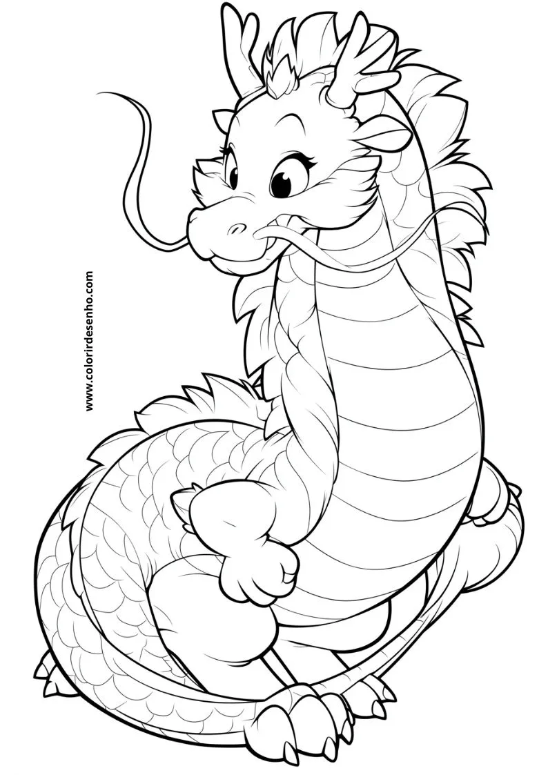 Simple Dragon Coloring Pages 4