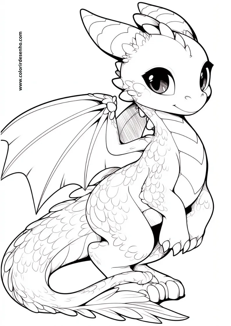 Simple Dragon Coloring Pages 7