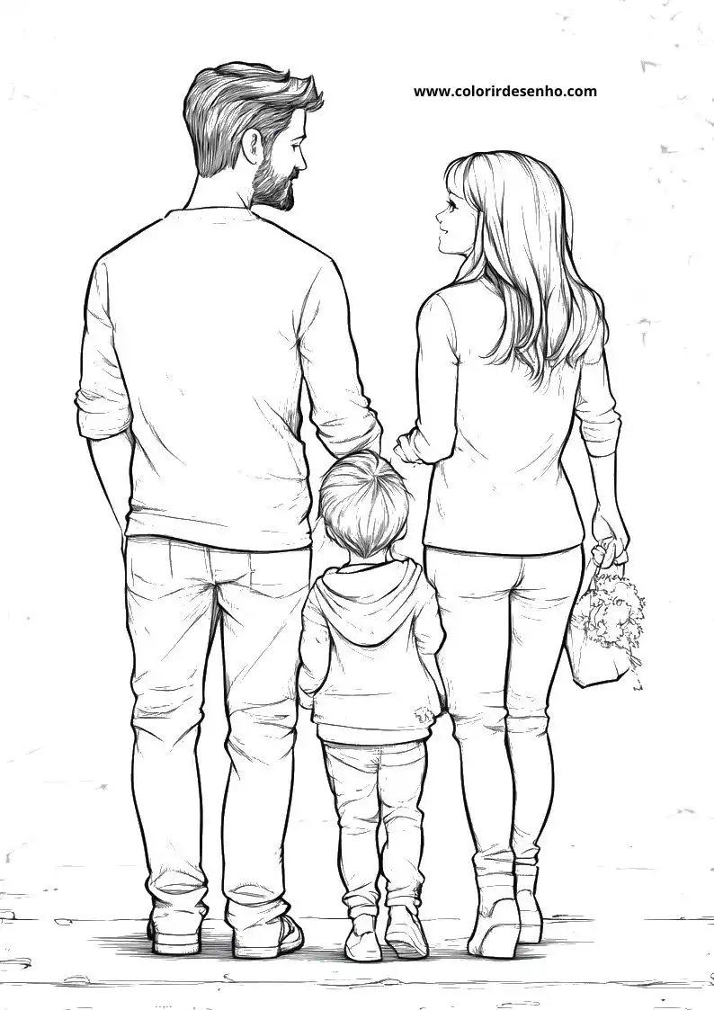 Simple Family Coloring Pages1