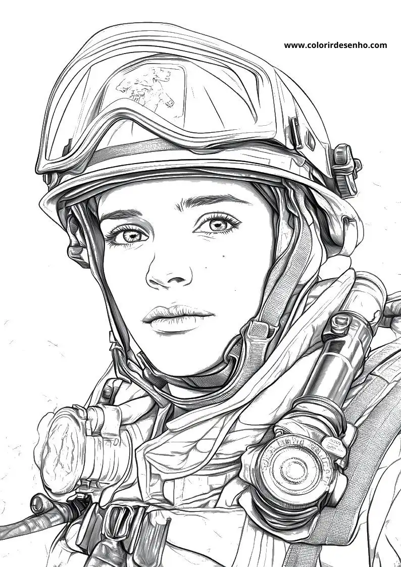 Simple Firefighter Coloring Pages 6