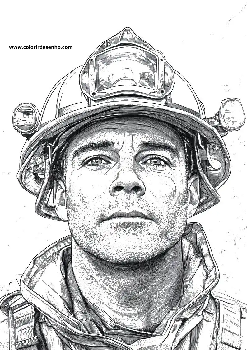 Simple Firefighter Coloring Pages 9