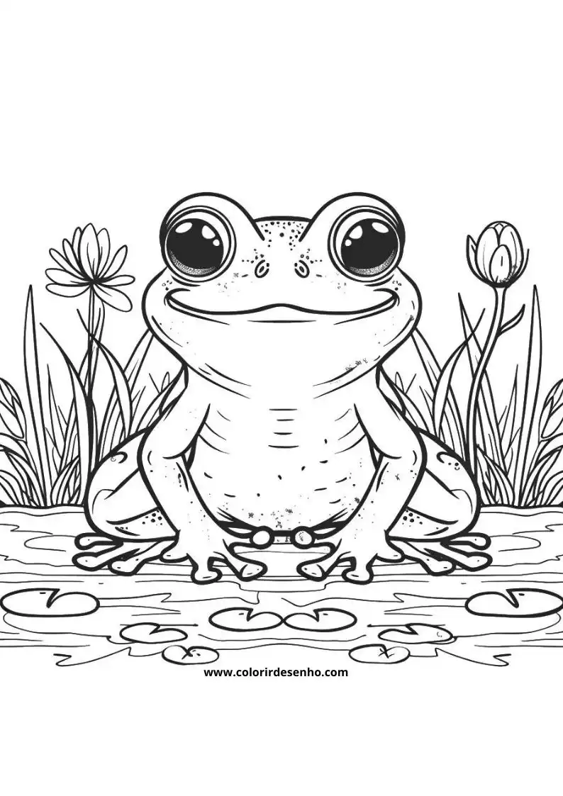 Simple Frog Coloring Pages 5