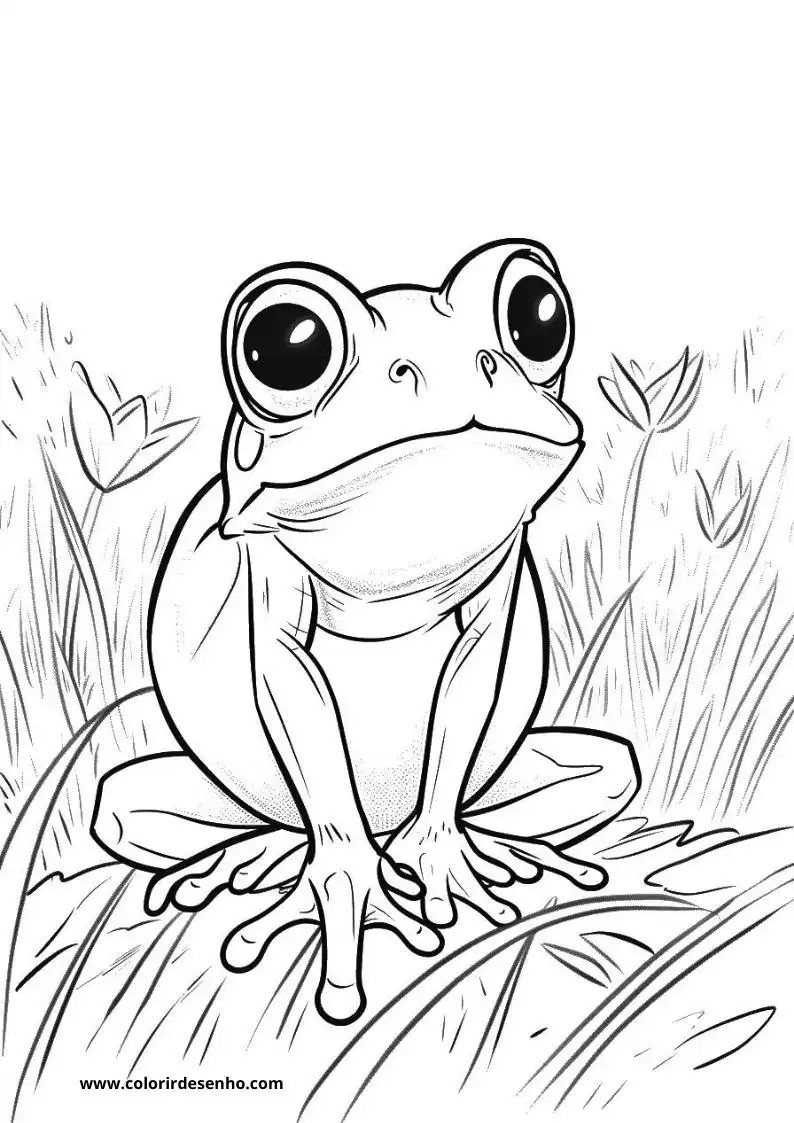Simple Frog Coloring Pages 9