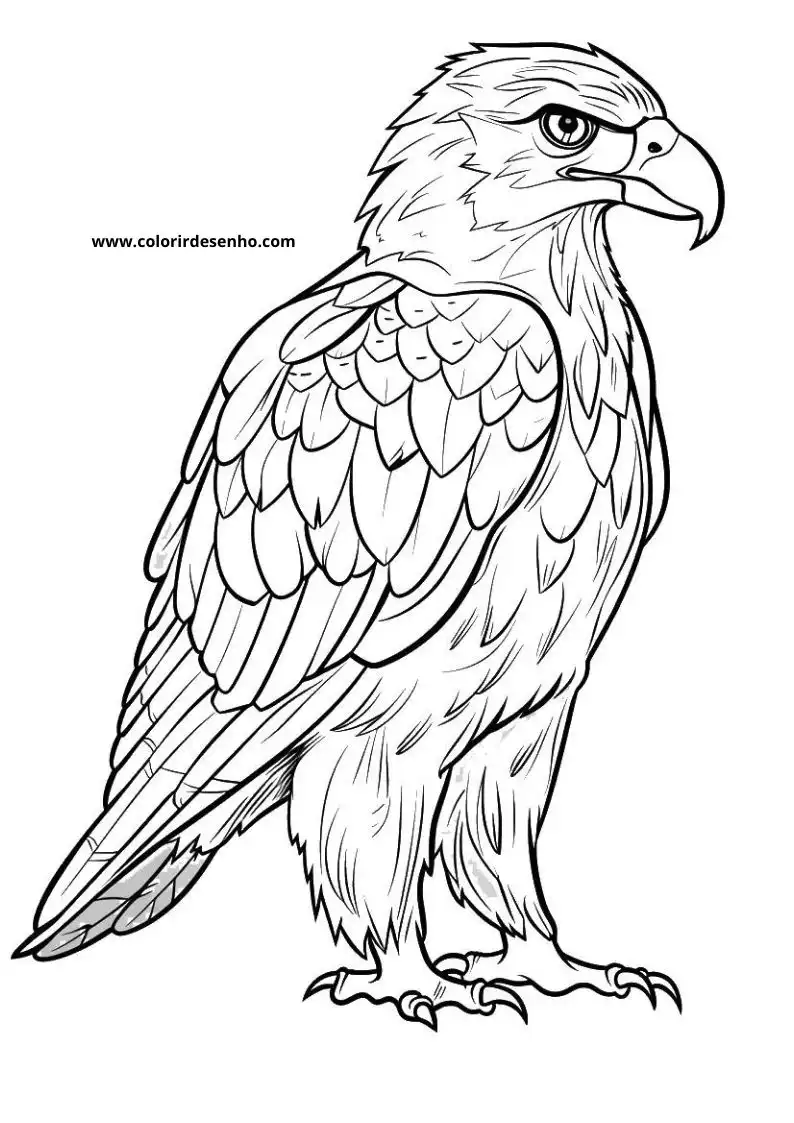 Simple Hawk Coloring Pages 2