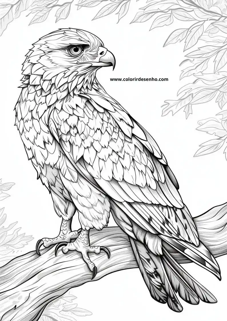 Simple Hawk Coloring Pages 3