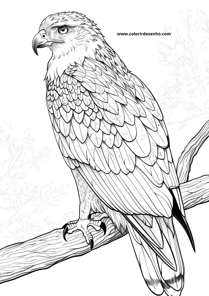 Simple Hawk Coloring Pages 6