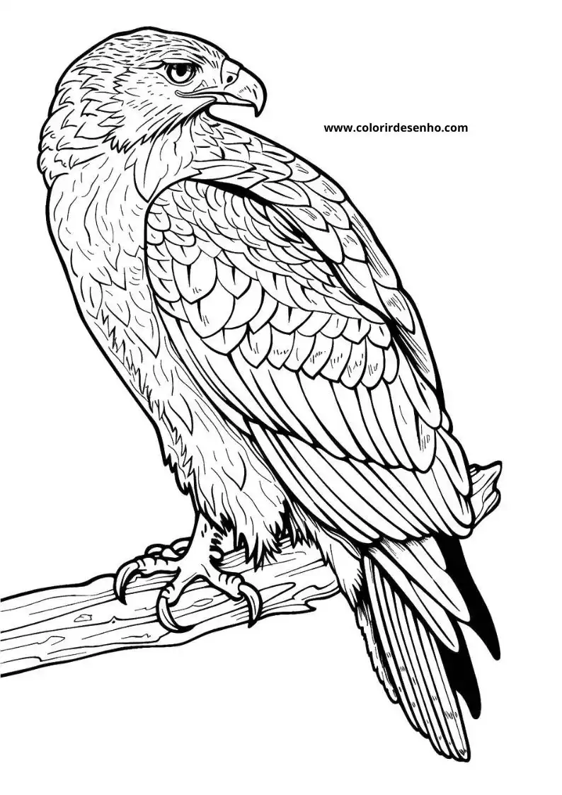 Simple Hawk Coloring Pages 7