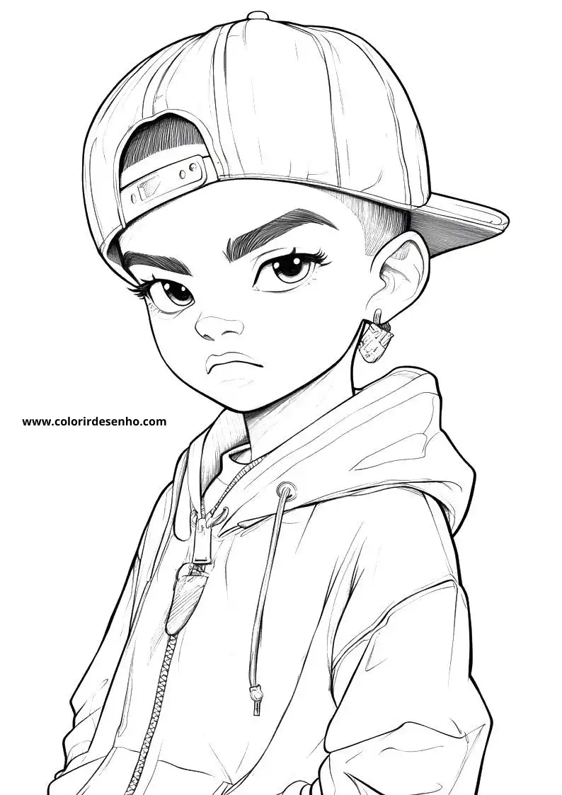 Simple Hip Hop Coloring Pages 1