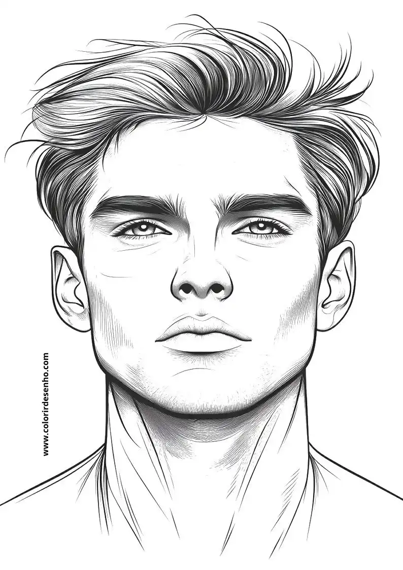 Simple Man’s Face Coloring Pages 1