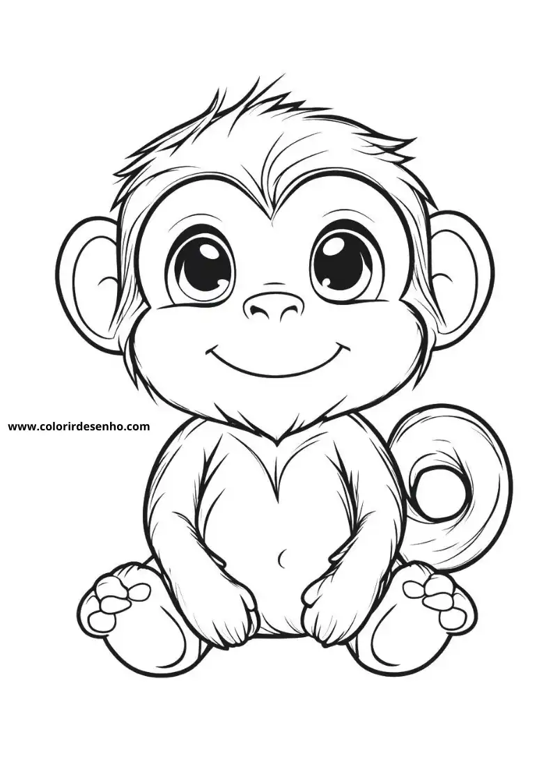 Simple Monkey Coloring Pages 5