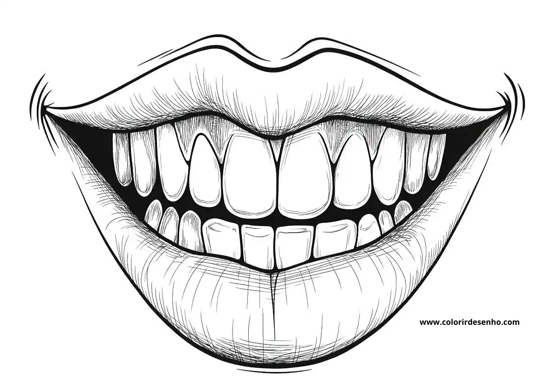 Simple Mouth Coloring Pages 3