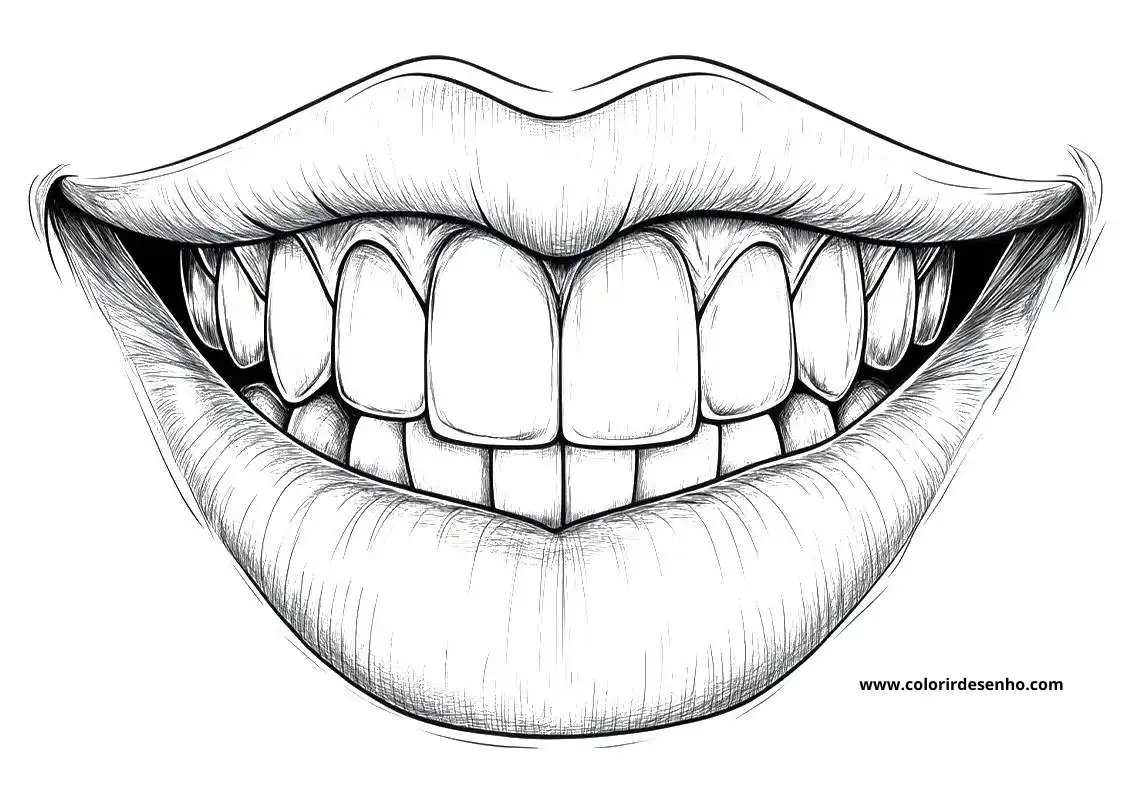 Simple Mouth Coloring Pages 4