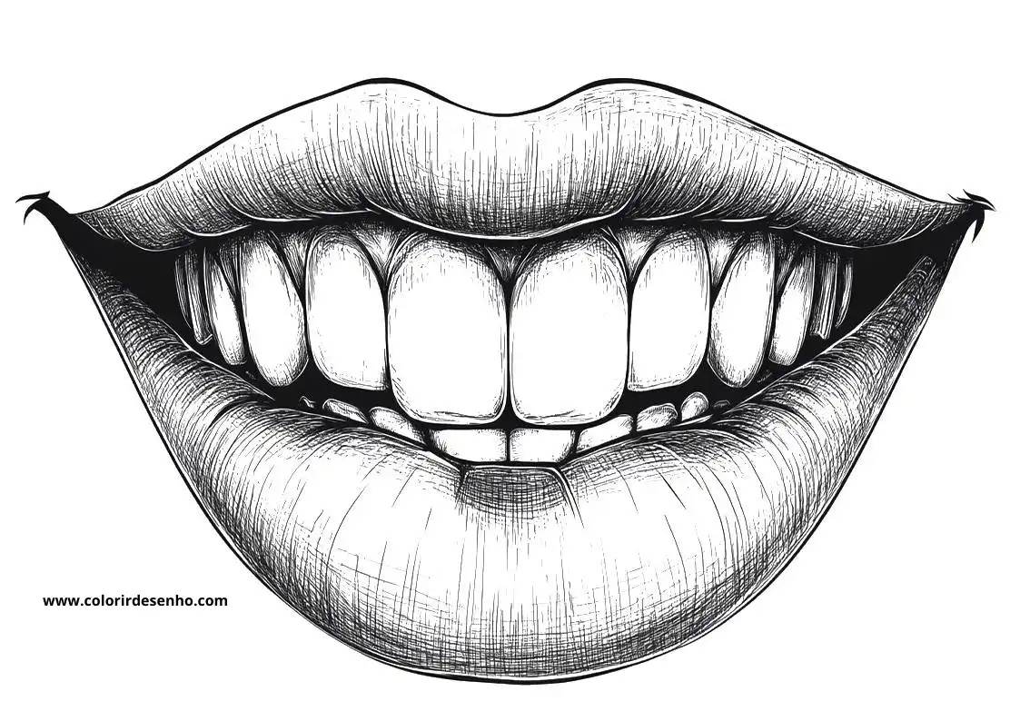 Simple Mouth Coloring Pages 6