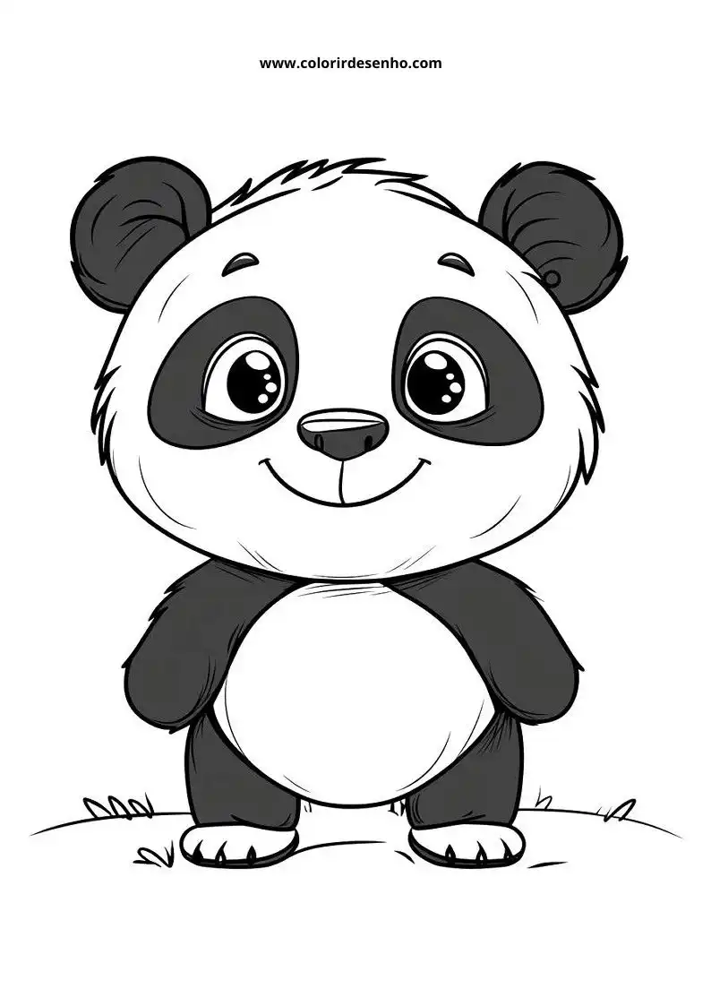 Simple Panda Coloring Pages 10