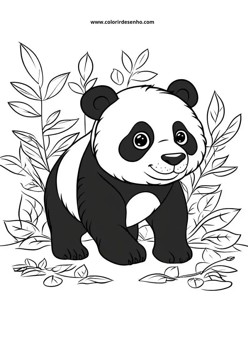 Simple Panda Coloring Pages 4