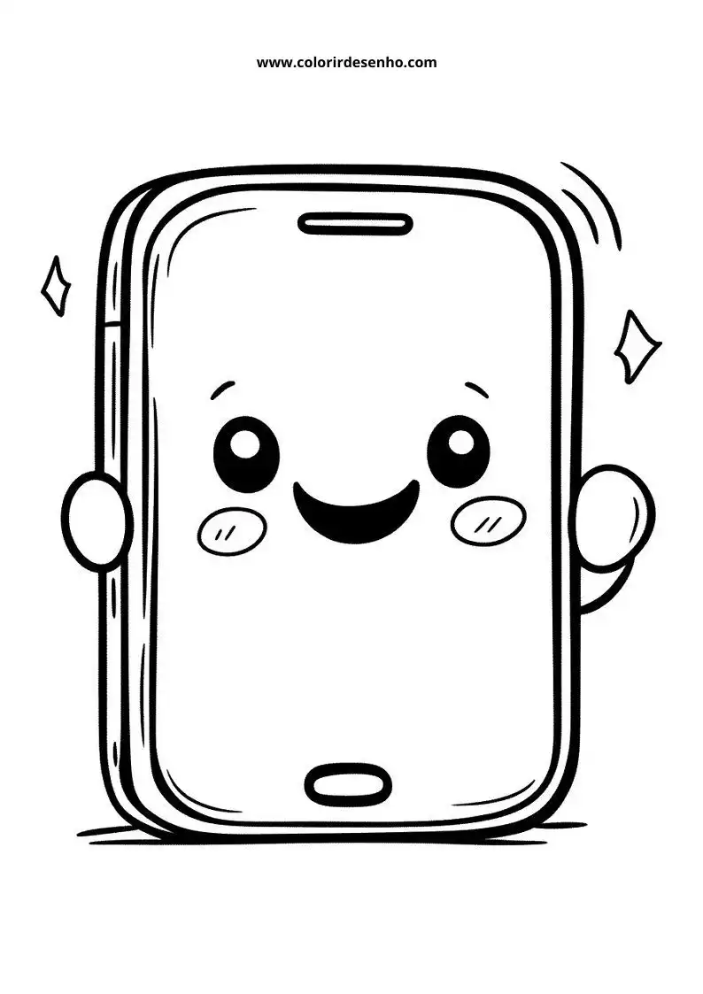 Simple Phone Coloring Pages 1